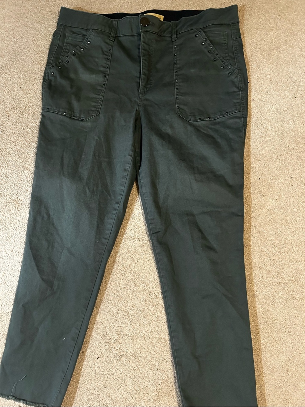 Democracy Ab Technology Ankle Jeans size 16 Olive Green